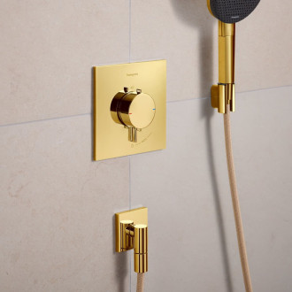 Podomítkový vývod Hansgrohe FixFit Fine E se zpětným ventilem leštěný vzhled zlata 28883990