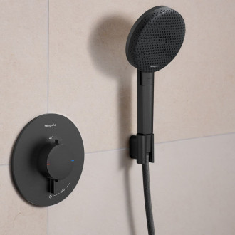 Držák sprchy Hansgrohe Porter Fine pevný kartáčovaný černý chrom 28885340