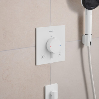 Sprchová a vanová baterie Hansgrohe Ecostat Comfort E bez podomítkového tělesa matná bílá 33711700