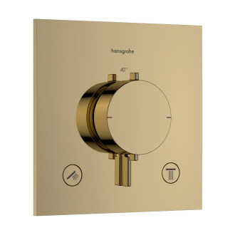 Sprchová a vanová baterie Hansgrohe Ecostat Comfort E bez podomítkového tělesa leštěný vzhled zlata 33711990