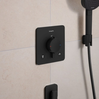 Sprchová a vanová baterie Hansgrohe Ecostat Comfort Q bez podomítkového tělesa matná černá 33713670