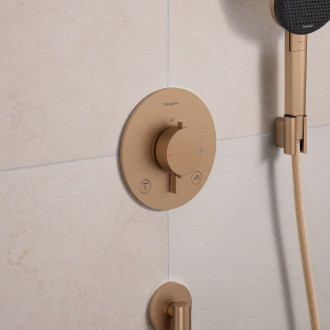 Sprchová a vanová baterie Hansgrohe Ecostat Comfort S bez podomítkového tělesa kartáčovaný bronz 33715140