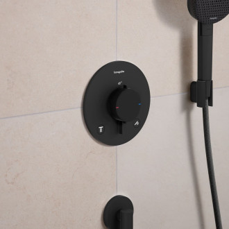 Sprchová a vanová baterie Hansgrohe Ecostat Comfort S bez podomítkového tělesa matná černá 33715670
