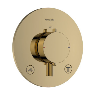 Sprchová a vanová baterie Hansgrohe Ecostat Comfort S bez podomítkového tělesa leštěný vzhled zlata 33715990