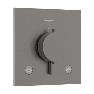Sprchová a vanová baterie Hansgrohe Ecostat Comfort E bez podomítkového tělesa kartáčovaný černý chrom 33716340