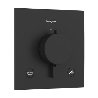 Sprchová a vanová baterie Hansgrohe Ecostat Comfort E bez podomítkového tělesa matná černá 33716670
