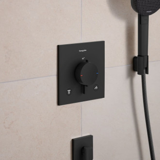 Sprchová a vanová baterie Hansgrohe Ecostat Comfort E bez podomítkového tělesa matná černá 33716670