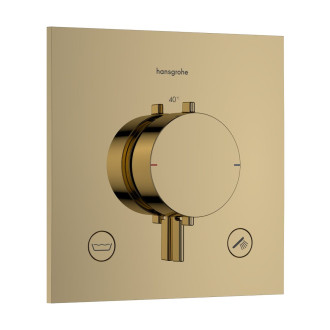 Sprchová a vanová baterie Hansgrohe Ecostat Comfort E bez podomítkového tělesa leštěný vzhled zlata 33716990
