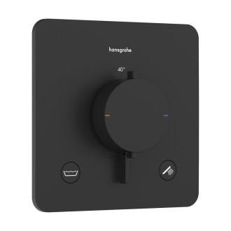 Sprchová a vanová baterie Hansgrohe Ecostat Comfort Q bez podomítkového tělesa matná černá 33717670
