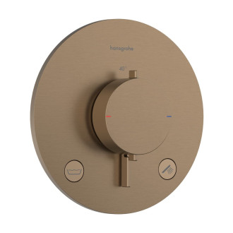 Sprchová a vanová baterie Hansgrohe Ecostat Comfort S bez podomítkového tělesa kartáčovaný bronz 33718140