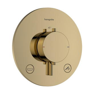 Sprchová a vanová baterie Hansgrohe Ecostat Comfort S bez podomítkového tělesa leštěný vzhled zlata 33718990