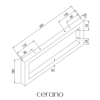 CERANO - Koupelnová deska pod umyvadlo Navira - 36 mm + konzole pod desku - černá matná - 80 cm