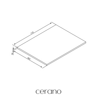CERANO - Koupelnová deska pod umyvadlo Navira - 36 mm + podpěrná konzole - černá matná - 70 cm