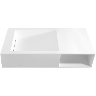 CERANO - Umyvadlo z litého mramoru Vita - nástěnné i na desku - bílá lesklá - 100x46 cm