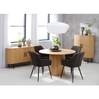 Jídelní stůl Unique Furniture NOLA 120x120 cm hnědý dřevo 46202780