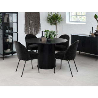 Jídelní stůl Unique Furniture NOLA 120x120 cm černý dřevo 46204640