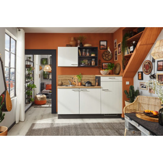 Kuchyňská linka se spotřebiči, dřezem a dřezovou baterií Naturel 180x60x92 cm mat bílá 730PKW318015R
