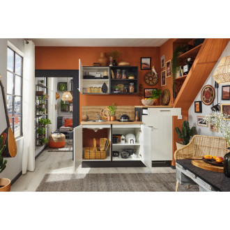 Kuchyňská linka se spotřebiči, dřezem a dřezovou baterií Naturel 180x60x92 cm mat bílá 730PKW318015R