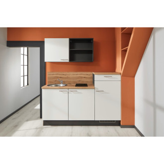 Kuchyňská linka se spotřebiči, dřezem a dřezovou baterií Naturel 180x60x92 cm mat bílá 730PKW318015R