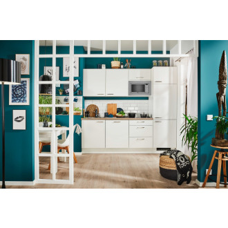 Kuchyňská linka se spotřebiči, dřezem a dřezovou baterií Naturel 240x60x92 cm mat bílá 730PKW524019R