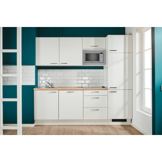 Kuchyňská linka se spotřebiči, dřezem a dřezovou baterií Naturel 240x60x92 cm mat bílá 730PKW524019R