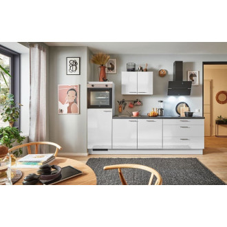 Kuchyňská linka se spotřebiči, dřezem a dřezovou baterií Naturel 250x60x92 cm lesk světle šedá lesklá 509PKW5250G1L