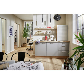 Kuchyňská linka se spotřebiči, dřezem a dřezovou baterií Naturel 180x60x92 cm mat achátově šedá 675PKW518016L
