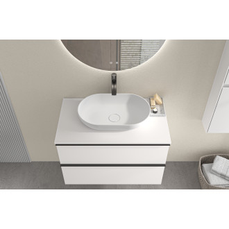 CERANO - Koupelnová skříňka pod umyvadlo s úchytkou Velora - bílá matná, chromová úchytka - 60x49,8x46 cm