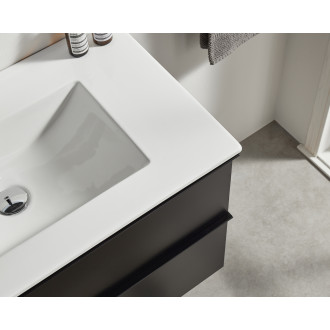 CERANO - Koupelnová skříňka pod umyvadlo s úchytkou Velora - černá matná, chromová úchytka - 60x49,8x46 cm