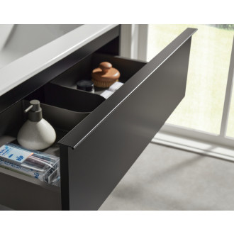 CERANO - Koupelnová skříňka pod umyvadlo s úchytkou Velora - černá matná, zlatá úchytka - 60x49,8x46 cm