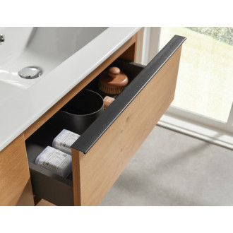 CERANO - Koupelnová skříňka pod umyvadlo s úchytkou Velora - dub medový, chromová úchytka - 120x49,8x45,2 cm