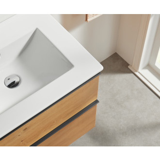 CERANO - Koupelnová skříňka pod umyvadlo s úchytkou Velora - dub medový, chromová úchytka - 120x49,8x45,2 cm