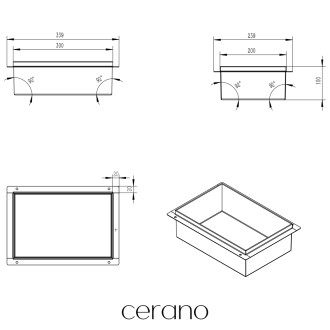 CERANO - Zápustná polička do obkladu - bílá matná - 30x20x10 cm
