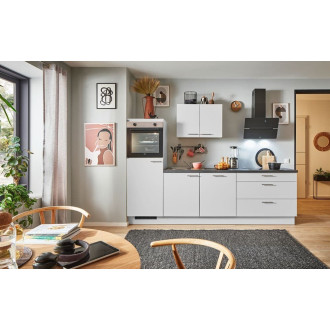 Kuchyňská linka se spotřebiči, dřezem a dřezovou baterií Naturel 280x60x92 cm mat světle šedá 659PKW5280G1L