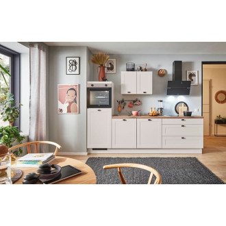 Kuchyňská linka se spotřebiči, dřezem a dřezovou baterií Naturel 260x60x92 cm mat matná kašmírově šedá 680PKW5260G1L