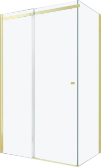 Mexen Omega výsuvná sprchová kabina 130 x 100 cm, průhledná, zlatá - 825-130-100-50-00