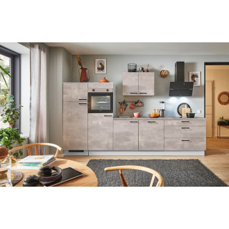 Kuchyňská linka se spotřebiči, dřezem a dřezovou baterií Naturel 320x60x92 cm mat beton perlově šedá 657PKW5320G2L