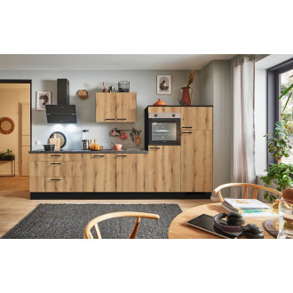 Kuchyňská linka se spotřebiči, dřezem a dřezovou baterií Naturel 320x60x92 cm mat beton perlově šedá 657PKW5320G2R