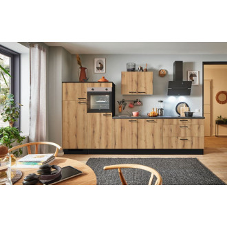 Kuchyňská linka se spotřebiči, dřezem a dřezovou baterií Naturel 320x60x92 cm mat evoke dub 672PKW5320G2L