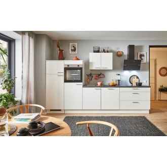 Kuchyňská linka se spotřebiči, dřezem a dřezovou baterií Naturel 330x60x92 cm mat bílá 730PKW5330G2L