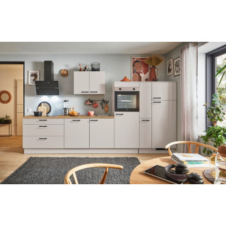 Kuchyňská linka se spotřebiči, dřezem a dřezovou baterií Naturel 350x60x92 cm mat kašmírově šedá 678PKW5350GAR