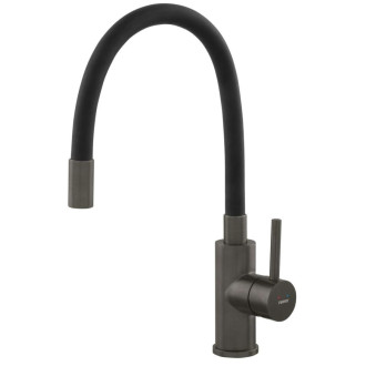 Dřezová baterie Novaservis Ferro flexi se silikonovým ramínkem černá/gun metal BZA4BSSGM