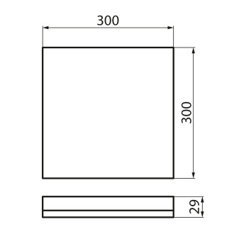 AZPO stropní LED svítidlo, 300x300mm, 17,5W, IP54, bílá