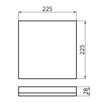 AZPO stropní LED svítidlo, 225x225mm, 12,3W, IP54, bílá