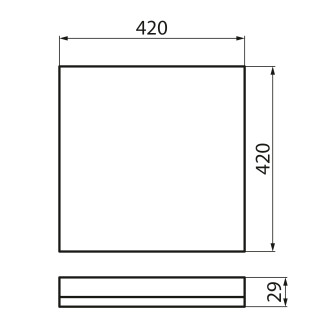 AZPO stropní LED svítidlo, 420x420mm, 22W, IP54, černá mat