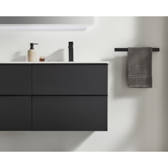 CERANO - Koupelnová skříňka pod umyvadlo s úchytkou Velora + keramické umyvadlo Todo - černá matná, černá úchytka - 120x49,8x45,2 cm