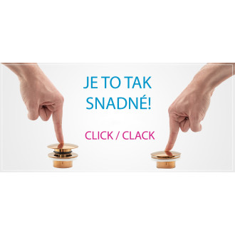 Umyvadlová click/clack výpusť, univerzální, zlatá světlá