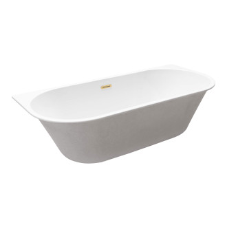 Asymetrická vana VICA SLIM+ bílá, sifon se štěrbinovým přepadem