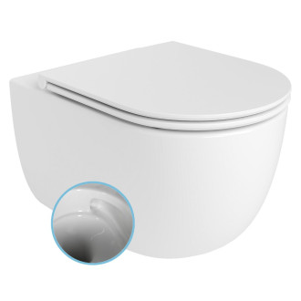 GLANZ závěsná WC mísa, Vortex Rimless, 36x52,5cm, bílá