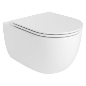 GLANZ závěsná WC mísa, Vortex Rimless, 36x52,5cm, bílá